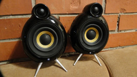 Pair Of Scandyna MicroPod SE Speakers On Spikes Black Made In Denmark #19 - £87.99 GBP