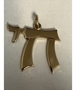 VTG Chai Pendant 12KT Yellow Gold Filled Hebrew Symbol for Life 1”X.75” - $35.64