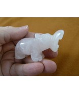 (Y-HIP-725) Rose quartz crystal roaring HIPPO Hippopotamus Gemstone figu... - €21,44 EUR