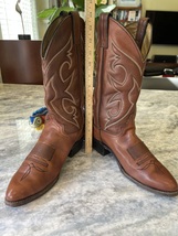 Abilene brown western cowboy boots made in the USA U.S. size 9.5 D - £57.55 GBP