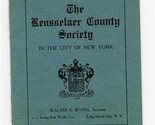 Rensselaer County Society In the City of New York By Laws 1906 - £29.69 GBP