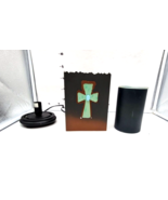 Pink Zebra Turquoise Cross Square Metal Accent Shade  + wax warmer - €21,71 EUR