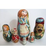 Hand Painted One of a Kind Russian Nesting Doll &quot;Alice in Wonderland&quot;by ... - $638.76 CAD