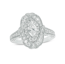 Vera Wang Love Heirloom Collection 1.3 CT Marquise Diamond Frame Engagement Ring - £103.09 GBP