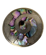 Vtg Artist Abalone Pin Silver 925 Swirl Taxco Mexico Brooch Pendant Shel... - $44.90 CAD