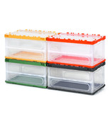 75L Folding Plastic Stackable Utility Crates 4 Pack Collapsible Storage ... - £93.56 GBP