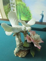 Andrea Sadek Japan Doves With A Rose Sculpture 9&quot; Tall - £98.90 GBP