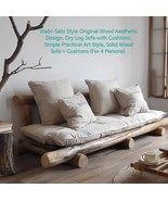 Wabi-Sabi Style Original Wood Aesthetic Design, Dry Log Sofa with Cushions - $62,325.66 MXN