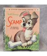 Scamp Walt Disney&#39;s Little Golden Book 1957 D63 Adventures of a Little P... - $22.00 CAD