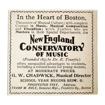 New England Conservatory Of Music 1897 Advertisement Victorian Boston AD... - $368.12 MXN