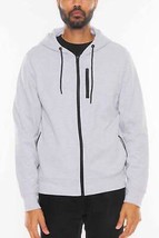 Men&#39;s Solid Heathered Zip-Up Jacket with Hood &amp; Pockets Comfortable &amp; Ve... - $22.50