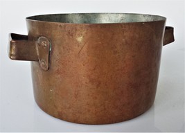 antique HEAVY COPPER tin lined POT dove tailed victorian 1800s hand wrought aafa - £71.16 GBP