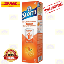 1X400ml Scott&#39;s Émulsion Saveur Orange Foie Huile Calcium Vitamine A &amp; D - £42.75 GBP