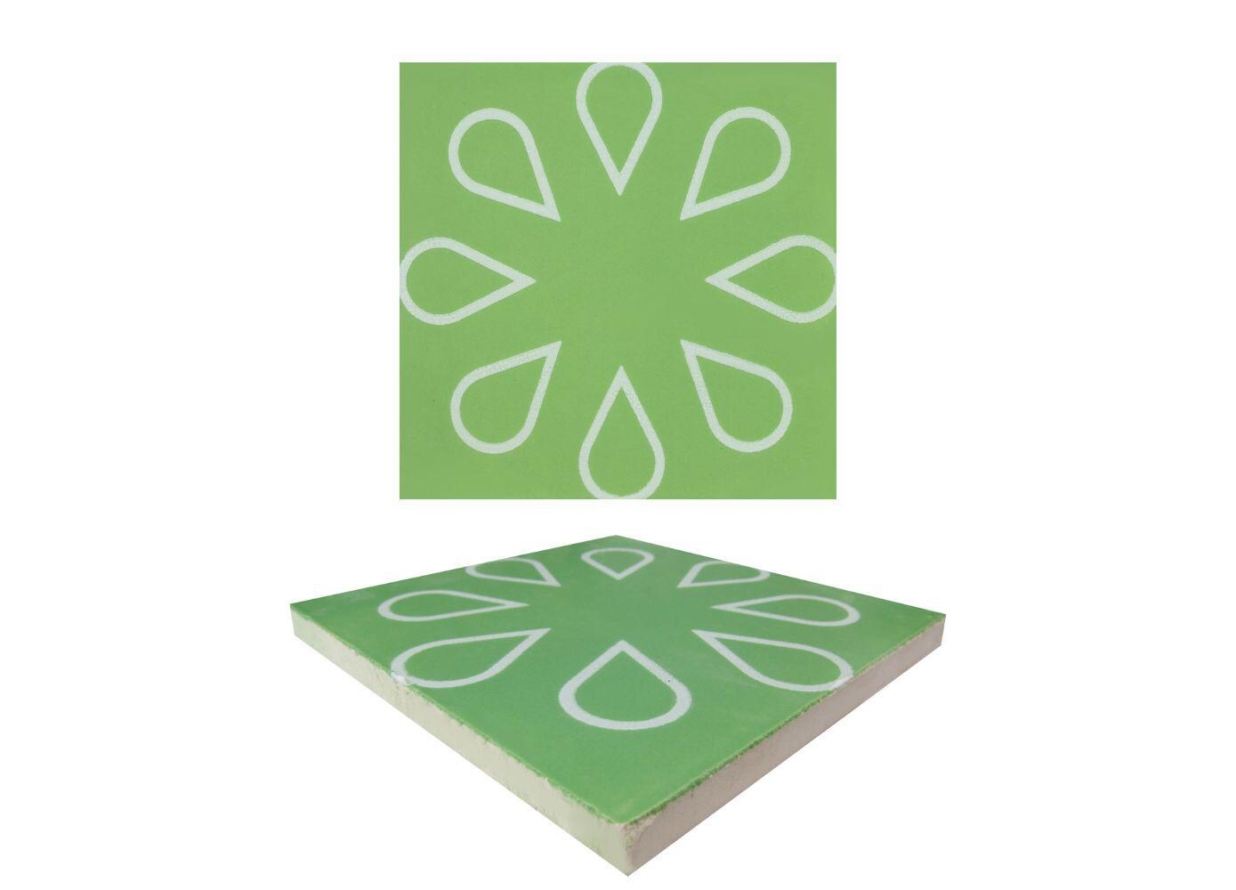 Mexican Ceramic Floor Tile Handcrafted  - CT12 - 8&quot;x8&quot; - $199.00