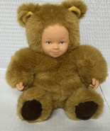 1998 Anne Geddes Baby Doll with Bear Suit Plush Animal Toy 8” Vintage Gi... - $19.11 CAD
