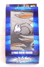 Space Jam Bugs Bunny Crew Socks 2 in Box Men&#39;s 6-12 New In Box - £23.29 GBP