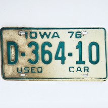 1976 United States Iowa Used Car Dealer License Plate D-364-10 - $18.80