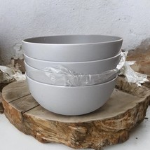Room Essentials 4 pk Plastic Cereal Bowl Gray, BPA Free 30oz Dishwasher Safe - £8.03 GBP