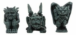 Chained Gothic Stoic Gargoyles Chimera Guardian Figurines Miniature Set 3&quot;Tall - £18.18 GBP