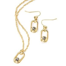 AVON SPARKLING LINKS NECKLACE AND EARRING GIFTSET (GOLDTONE) NEW SEALED!!! - £13.29 GBP