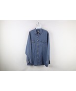 Vintage Tommy Bahama Mens Medium Faded Linen Blend Denim Collared Button... - $67.63 CAD