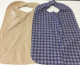 Adult washable cloth bibs reversible clothing protectors unisex pattern - $19.75
