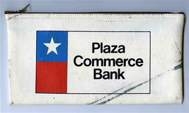 Plaza Commerce Bank Zipper Bag Houston Texas 1970&#39;s - £17.00 GBP