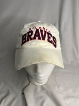 Vintage 1990s Starter Snap Back Hat Atlanta Braves White MLB Baseball - £15.77 GBP