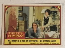 Three’s Company trading card Sticker Vintage 1978 #35 John Ritter Suzanne Somers - £1.85 GBP