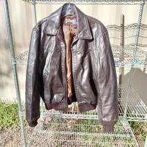 Schott Nyc Leather Jacket Lined Size 40 Brown - £318.88 GBP