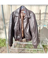 SCHOTT NYC Leather Jacket Lined Size 40 Brown - £314.27 GBP