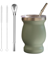 Bombilla Yerba Mate Gourd, 8Oz Stainless Steel Tea Cup Set with a Multif... - $397.82 MXN