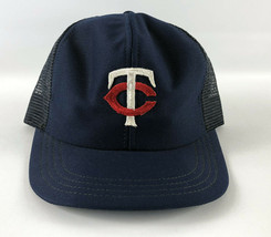 Minnesota Twins Snapback Baseball Hat Blue Vintage - Read Description - £15.54 GBP