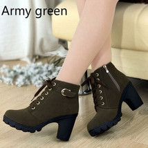 New Autumn Winter Women Boots High Quality Solid Lace-up European Ladies shoes P - £30.31 GBP