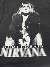 Vintage 90s Kurt Cobain T-Shirt XL Nirvana Death Date Tee Black Blurred ... - $280.50