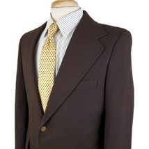 Vintage Montgomery Ward Sport Coat Jacket Textured Polyester 41R Gold Bu... - $26.99