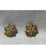 USA Army Major Insigna Pin Pair Gold Filled Over Sterling Silver Maker A... - £96.11 GBP