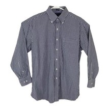 Tommy Hilfiger Men Shirt Size Large Blue Plaid Long Sleeve Button Up Reg... - $26.01