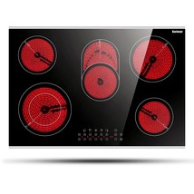 8400W 30 Inch Electric Cooktop 5 Burners Ceramic Cooktop, Drop-In Electric Radia - £390.31 GBP