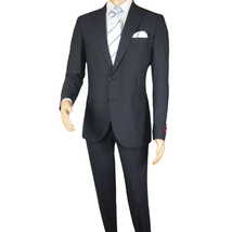 Men Suit BERLUSCONI Turkey Italian Wool 180's Single Breasted 623-03 Navy Plaid image 3