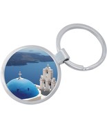 Santorini Greece Keychain - Includes 1.25 Inch Loop for Keys or Backpack - £8.50 GBP