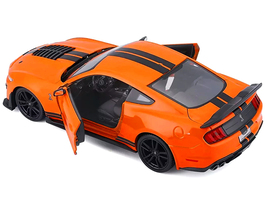 2020 Ford Mustang Shelby GT500 Bright Orange with Black Stripes 1/24 Die... - $40.99