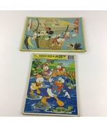 Disney Frame Tray Puzzle Lot Donald Mickey Mouse Huey Dewey Louie Vintag... - $31.07 CAD