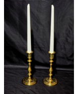 HEAVY Solid Brass 6&quot; Candlesticks Holiday Candles Wreath Candle Base - P... - $25.72