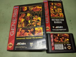 WWF Raw Sega Genesis Complete in Box - £19.49 GBP