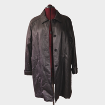 Phase Two woman long coat Leather jacket size XL black - $65.00