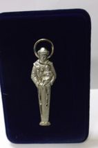 Saint Anthony Pewter Image Engraved on Navy Blue Velvet Frame, New - €10,28 EUR