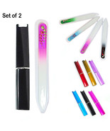 Crystal Glass Nail File With Case Manicure Art Fingernail Buffer Natural... - £9.82 GBP