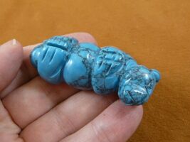 (Y-OTT-LA-711) blue Howlite Sea Otter gemstone carving figurine little O... - $19.74