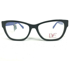 Diane von Furstenberg Gafas Monturas DVF5059 001 Negro Azul Gato Ojo 52-16-135 - £37.06 GBP